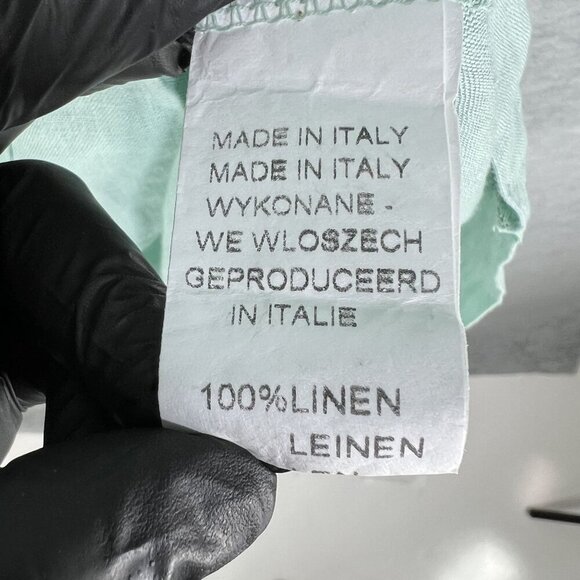 Marisa & Marie Womens L Linen Green Shift Midi Dress Italy Made Minimalist Boho - Picture 9 of 16